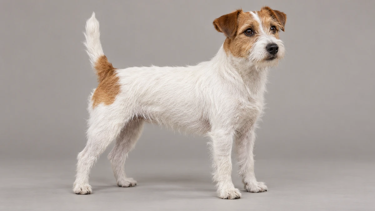 Jack Russell Terrier köpek — broken telli beyaz-tan renk
